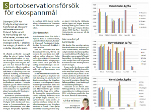 Sortobservationsförsök för ekospannmål